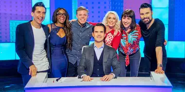 Rob Beckett, Sara Pascoe, Oti Mabuse, Rylan Clark-Neal, Russell Kane and Maisie Adam