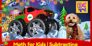 Christmas Subtracting - Learn Math for Kids with Monster Trucks and Lizzy the Dog