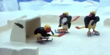 Pingu Plays Ice Hockey