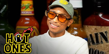 Pharrell Williams Sees the Future While Eating Spicy Wings