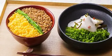 Authentic Japanese Cooking: Three Color Rice Bowl