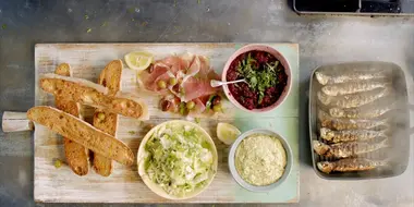 Glazed Pork Fillet and Tapas Bruschetta