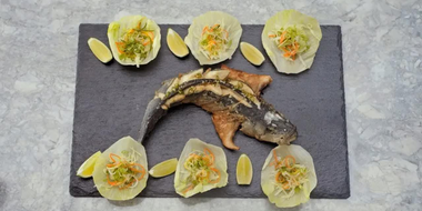 Fried Branzino With Thai Chili Lettuce Cups