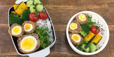 Sukiyaki Soboro Bento & Scotch Egg Bento