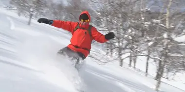 Snowboarding in the Hidaka Mountain Range