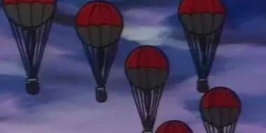 The ballon bomb carried by the wind