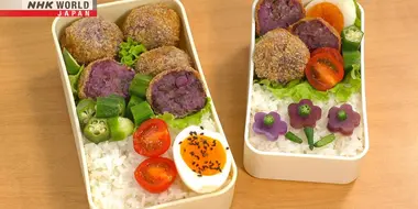 Curry Goya Champuru Bento & Purple Sweet Potato Korokke Bento