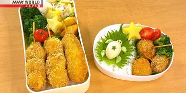 Dashimaki Egg Sandwich Bento & Fried Meat-wrapped Quail Eggs Bento