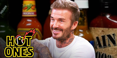 David Beckham Embraces the Moment While Eating Spicy Wings