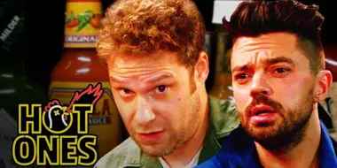 Seth Rogen and Dominic Cooper Suffer While Eating Spicy Wings