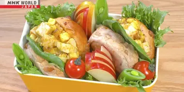 Sweet Chili Chicken Tatsuta Bento & Curry Chicken Salad Sandwich