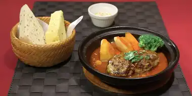 Lamb Hamburger and Vegetable Couscous of Nishi-Ogikubo, Suginami Ward, Tokyo