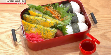 Tamagoyaki Five-color Bento & Scallion Pancake Bento (Negiyaki)