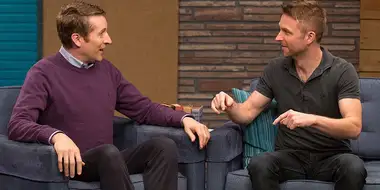 Chris Hardwick Wears a Black Polo & Weathered Boots