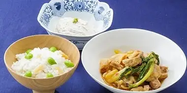 Rika's TOKYO CUISINE: Edamame Rice & Steamed Pork, Chicken and Celery