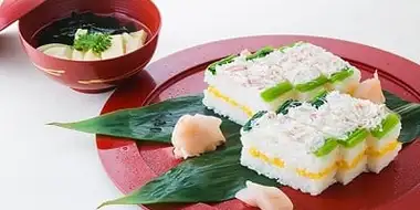 Authentic Japanese Cooking: Pressed sushi - Oshizushi with Crab Meat