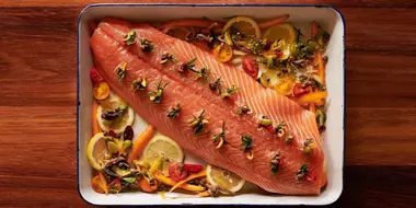 Thank You: Mediterranean Salmon, Lemony Potatoes, Summer Pud