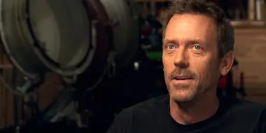 Hugh Laurie on set in Hollywood