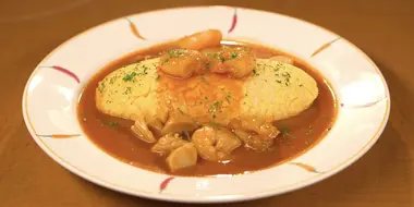 Omurice with American Sauce and Oysters Meuniere of Sengendai, Koshigaya, Saitama Prefecture