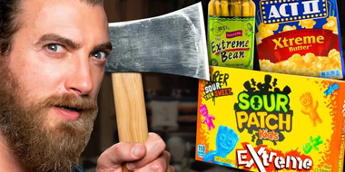 Extreme vs Original Snacks Taste Test (Axe Throwing Game)