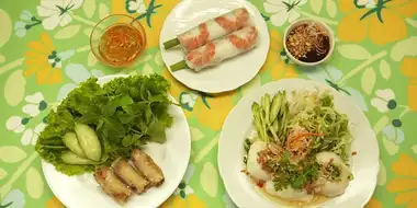 Vietnamese Shrimp Salad Roll and Chicken Glutinous Rice of Kamata, Oda Ward