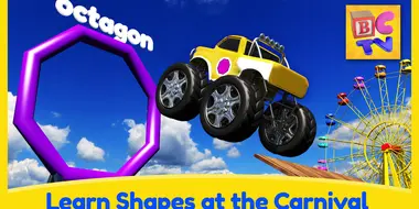 Carnival Learning Pt1 - Learn Shapes with Monster Trucks and a Carnival Game for Kids