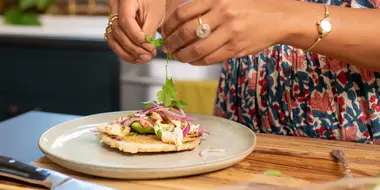 Spinach Soup and Arepas