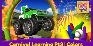 Carnival Learning Pt3 - Learn Colors with Monster Trucks and a Carnival Game for Kids