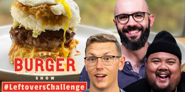 Binging with Babish, Mythical Chef Josh, and Alvin Cook the Ultimate Leftovers Burger