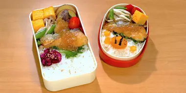 Beef and Spicy Mayo Roll Bento & Miso-mayo Sawara Bento