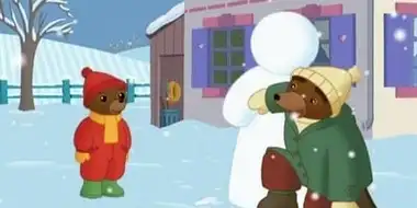 Little Brown Bear makes a snowman