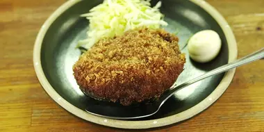 Minced Chicken and Avocado Cutlet and Chicken Rice Pot of Uguisu-Dani, Taito Ward