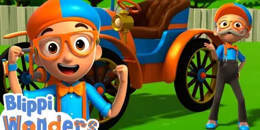 Blippi Time Travels & Explores The First Car!